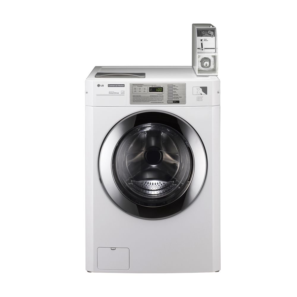 LG Coin-Operated Commercial Washer, 3.63 Cu Ft, 22 lb Capacity, White